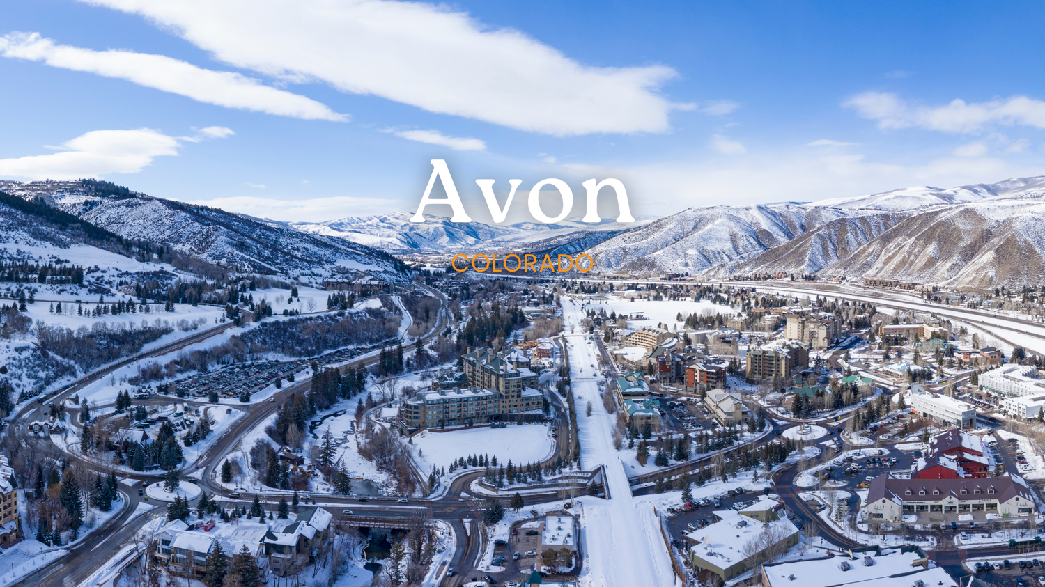 Avon Colorado drone image from Winter Time